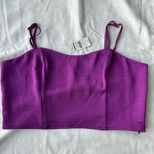 Express Purple Spaghetti Strap Crop Top
